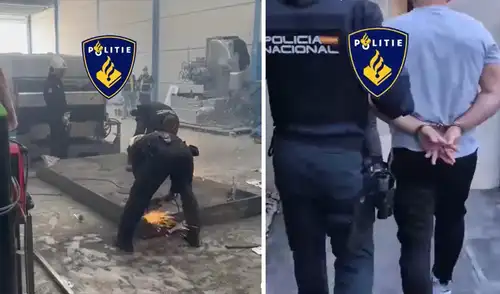 La operación Oyamel, iniciada en enero de 2025, revela cómo la red introducía droga oculta en maquinaria industrial. Foto: composición LR/Policia Nacional Policía de España desmantela el "cuartel general" del Cártel Jalisco en Europa: megaoperativo dejó 20 arrestados