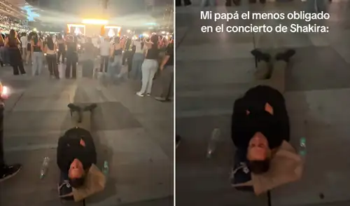 Usuarios en TikTok reaccionan con humor a la inusual escena. Hombre se duerme en pleno concierto de Shakira y se vuelve viral en TikTok