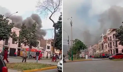 El siniestro ha movilizado hasta 8 unidades de bomberos. Foto: Composición LR El siniestro ha movilizado hasta 8 unidades de bomberos. Foto: Composición LR