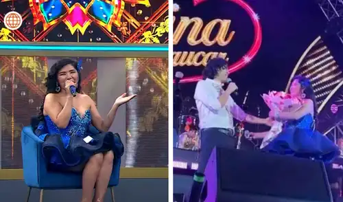 Yarita Lizeth y Alejandro Páucar protagonizaron un dulce momento sobre el escenario. Foto/Composición: LR Yarita Lizeth y Alejandro Páucar protagonizaron un dulce momento sobre el escenario. Foto/Composición: LR