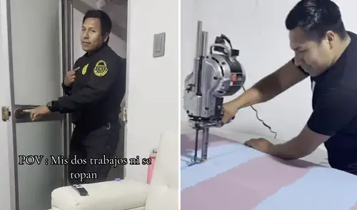 Policía peruano muestra su segundo trabajo y lo comparte en TikTok