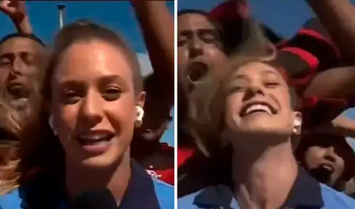 Reportera brasileña sufrió agresión por parte de hinchas de Flamengo. Foto: composición LR/ AO Vivo