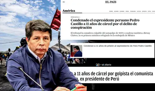 Medios internacionales informaron la condena de Pedro Castillo. Medios internacionales informaron la condena de Pedro Castillo.