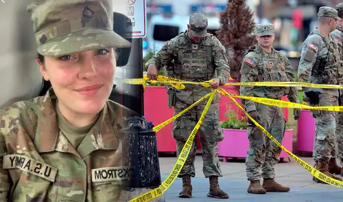 Trump confirma muerte de Sarah Beckstrom, soldado de la Guardia Nacional. Foto: Composición LR Trump confirma muerte de Sarah Beckstrom, soldado de la Guardia Nacional.