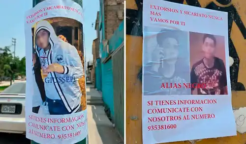 Vecinos desconocen quién sería el responsable en colocar los afiches con el rostro de presuntos extorsionadores.