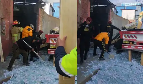 Joven trabajador muere tras caerle planchas de vidrio