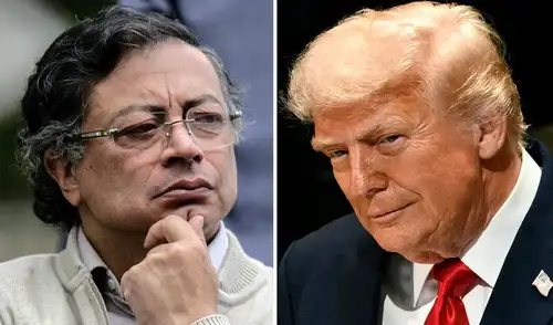 Trump impuso sanciones a Petro y lo acusó de ayudar a narcotraficantes. El mandatario colombiano negó las acusaciones. Foto: AFP