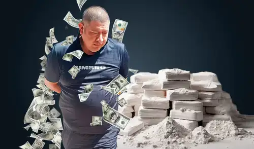 Doble vida. El mismo año en el que su banda cayó con una tonelada  de cocaína lista para exportar en 2024, Bruce Lee Bermudo se inscribió  en el partido APP, con la idea de postular al Congreso en las elecciones de 2026. Foto: composición LR