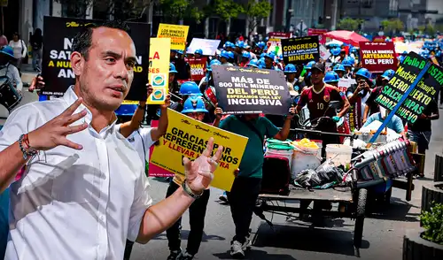 El presidente José Jerí sostuvo que solo en casos excepcionales, podría evaluarse el retorno de algunos mineros que tengan la voluntad de formalizarse. Foto: composición LR/Presidencia/SebastiánBlanco