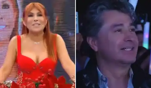 La urraca reaccionó al gesto cariñoso de su esposo durante su presentación en La Bella Luz. Foto: Composición LR La urraca reaccionó al gesto cariñoso de su esposo durante su presentación en La Bella Luz.