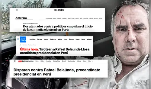 El precandidato presidencial de Libertad Popular, Rafael Belaunde Llosa, fue víctima de un atentado en Cerro Azul, en Cañete. Foto: Composición LR