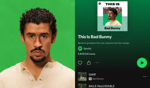 Bad Bunny se corona por cuarta vez como el artista global más escuchado en Spotify Wrapped.