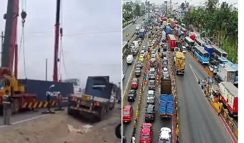 Accidente de tránsito en Lurín genera caos vehicular en la Panamericana Sur
