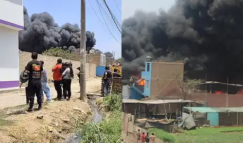 Un fuerte incendio se registró este domingo 7 de diciembre en un almacén en Puente Piedra, cerca del kilómetro 27,5 de la Panamericana Norte. Un fuerte incendio se registró este domingo 7 de diciembre en un almacén en Puente Piedra, cerca del kilómetro 27,5 de la Panamericana Norte.