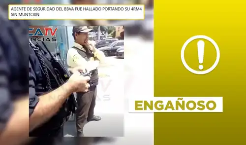 Video de la intervención fue filmado el 2018, no el 2025. Foto: composición LR/capturas de pantalla agente de seguridad de un banco es hallado sin balas en su arma