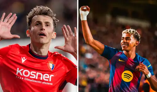 Barcelona recibirá la visita de Osasuna por la jornada 16 de LaLiga EA. Foto: composición LR/Ante Budimir/Lamine Yamal