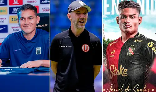 Jairo Vélez, Javier Rabanal y Jeriel de Santis protagonizan algunas de las movidas más mediáticas del mercado de fichajes. Foto: composición de LR/Alianza Lima/AFP/FBC Melgar