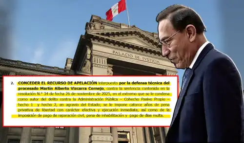 PJ admite apelación de Martín Vizcarra contra condena de 14 años. Foto: composición LR PJ admite apelación de Martín Vizcarra contra condena de 14 años.