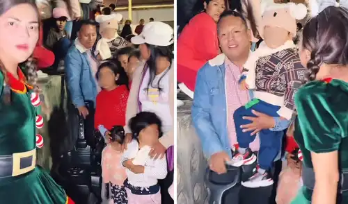 Tiktoker confronta a padre en chocolatada solidaria.