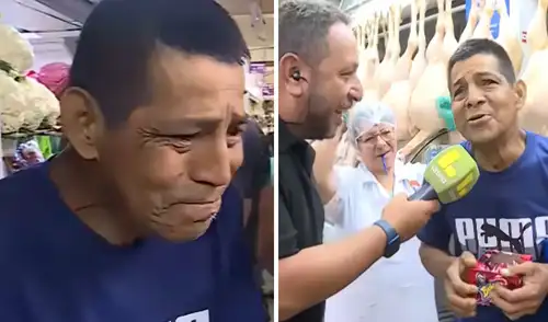 Hombre agradeció el gesto de usuarios y conductores de TV. Vendedor de caramelos recibe apoyo y conmueve a usuarios.