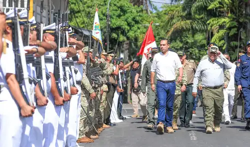 Bajo un fuerte resguardo Jerí desarrolló su visita en Iquitos. Foto: Presidencia de La República.