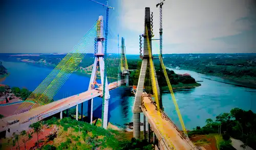 Inauguran el Puente de la Integración para mejorar la conexión vial entre Brasil y Paraguay.