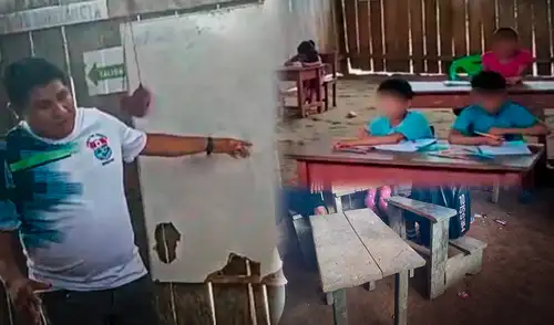 Alumnos de Condorcanqui estudian en pésimas condiciones. Foto: LR