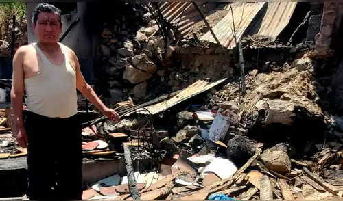 El afectado perdió tres maquinas de carpintería. Fuego arrasó por completo con el taller. Foto: Mirelia Quispe, La República