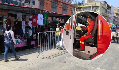 Comercio dificulta tránsito de bomberos de Chiclayo. Foto: Emmanuel Moreno - La República.