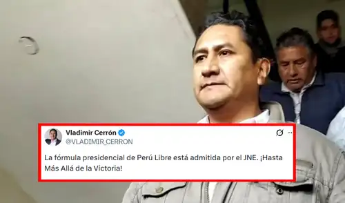 JNE admite a trámite la plancha presidencial de Perú Libre encabezada por Vladimir Cerrón