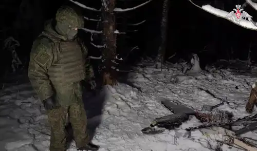 Restos del dron 'Chaklun-V' derribado en el supuesto ataque a la residencia de Putin.