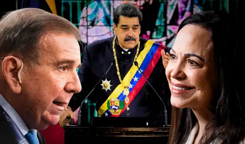 Corina Machado y Edmundo González anuncian cambio en Venezuela frente a discurso de Nicolás Maduro.