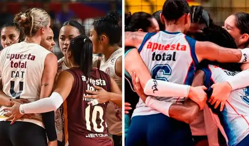 Universitario y Deportivo Wanka se enfrentan por la fecha 11 de la Liga Peruana de Vóley. Foto: Composición LR