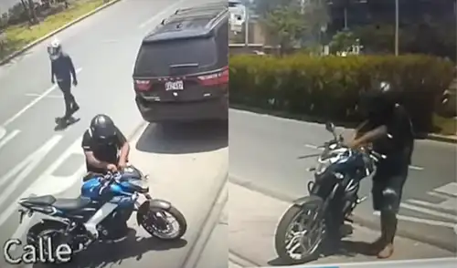 En Miraflores, una repartidora se encontró con el robo de su moto tras dejarla estacionada por unos minutos. Testigos indican que un sujeto la sustrajo a plena luz del día. En Miraflores, una repartidora se encontró con el robo de su moto tras dejarla estacionada por unos minutos. Testigos indican que un sujeto la sustrajo a plena luz del día.
