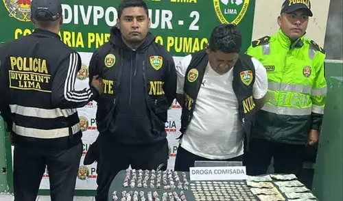 Las bandas criminales fueron detenidas con más de 1400 bolsas de drogas en Chorrillos.