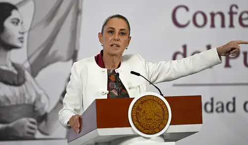 Claudia Sheinbaum, habló durante su conferencia de prensa diaria tras los ataques estadounidenses a Venezuela.