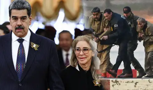 Nicolás Maduro fue herido en una pierna y Cilia Flores Flores fue herida en la cabeza durante el operativo estadounidense. Foto: AFP