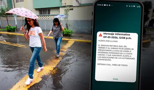 Alarma de Sismate activada por Senamhi para advertir a la población sobre el riesgo de lluvias moderadas