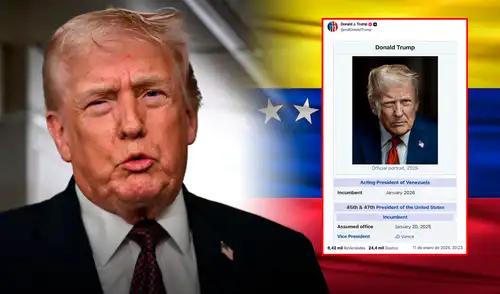 El presidente de Estados Unidos, Donald Trump, publicó la polémica imagen como mandatario venezolano en su cuenta de Truth Social, el domingo 11 de enero.