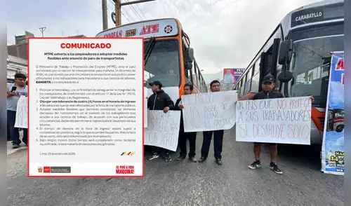 MTPE se pronuncia por paro de transportistas MTPE se pronuncia por paro de transportistas