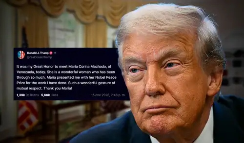 Trump y María Corina Machado se reunieron este jueves 18 de enero en la Casa Blanca.