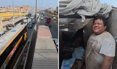 Desde hace 3 años hombre vive en medio de la Panamericana Norte