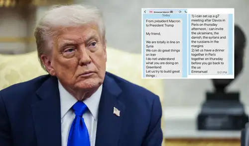 Donald Trump genera controversia al difundir mensajes privados con el presidente francés Emmanuel Macron sobre Groenlandia y la cumbre del G-7.