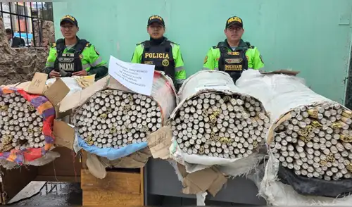 Material incautado era trasladado en un vehículo. Foto: PNP