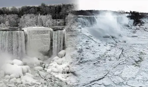 Las Cataratas del Niágara se congelaron debido a las bajas temperaturas en América del Norte.