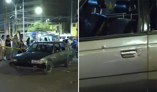 El vehículo quedó con varios impactos de bala tras el ataque ocurrido en Comas.