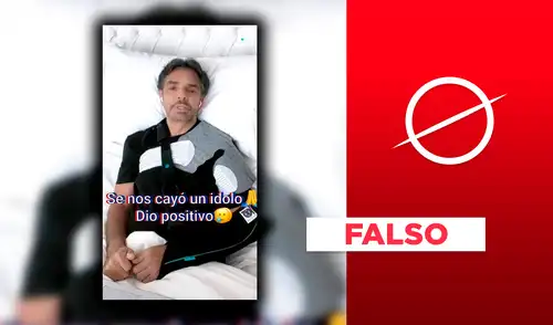 Es falso que Eugenio Derbez dió positivo a una enfermedad fotografìa corresponde a su recuperación de un accidente en 2022