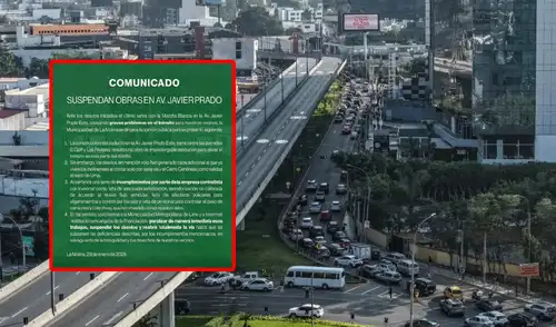 La Municipalidad de la Molina pidió suspender las obras en la av. Javier Prado entre las avenidas El Golf y Los Frutales.