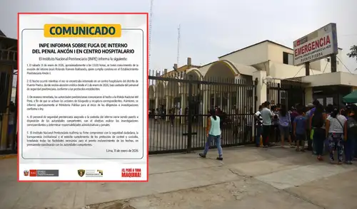 Personal del INPE que custodiaba al reo fue detenido.