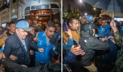 Rafael López Aliaga tuvo accidentada visita en Arequipa. Foto: Puerto Bravo Noticias rafael lopez aliaga